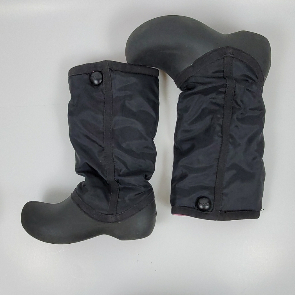 Crocs black lining boots girls toddler size W4